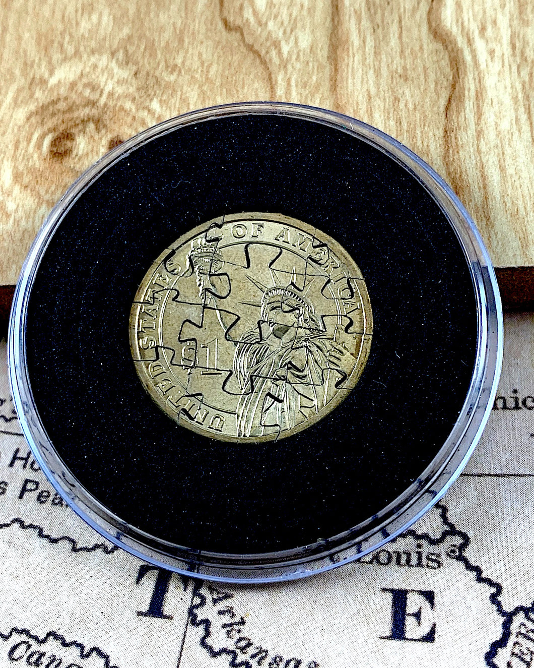 Handmade US Dollar Puzzle Coin - 12 Piece