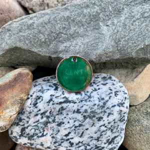 See Through Green Coin Pop - Flat