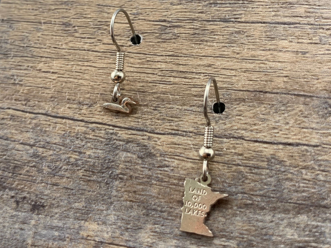 Minnesota Mismatched Charm Earrings